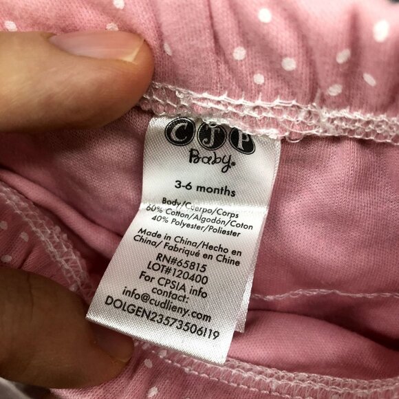NWT CJP Baby 3-6M Pink Ruffle butt T Shirt Pants Outfit Set Summer Spring - Picture 6 of 9